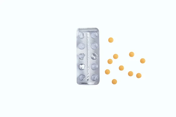 Lege Pakjes Antibiotica Pillen Buurt Bovenaanzicht Lege Verpakking — Stockfoto