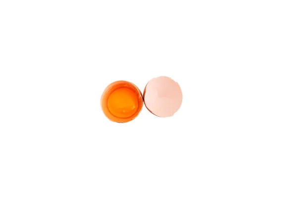 Broken Chicken Egg White Background Fresh Chicken Egg — Photo