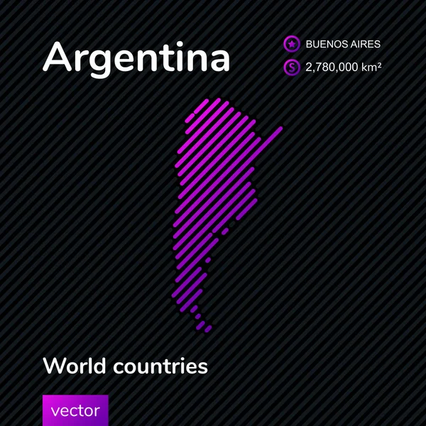 Stylized vector flat map of Argentina in violet colors
