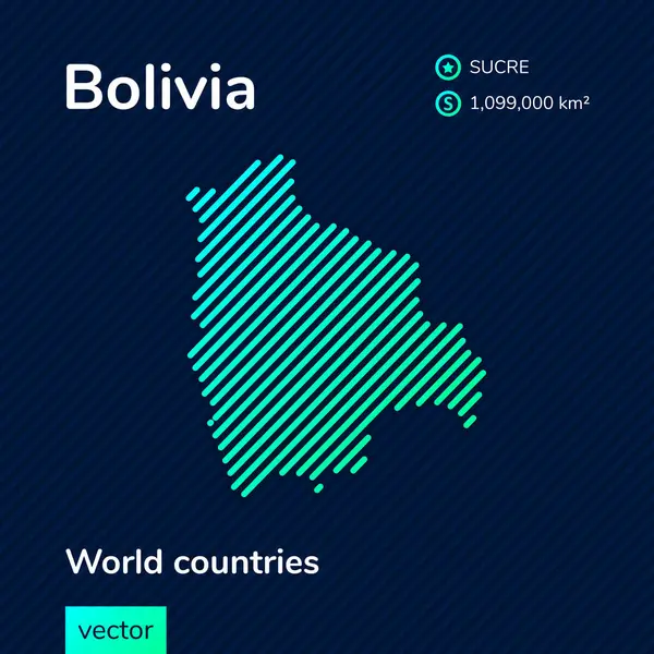 Mapa Plano Vectorial Estilizado Bolivia Colores Verde Tendencia Menta Sobre — Archivo Imágenes Vectoriales