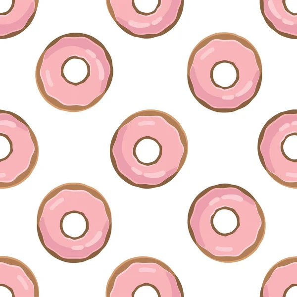 Donut Nahtlose Muster Fast Food Illustration Flachen Stil Illustration Zur — Stockvektor
