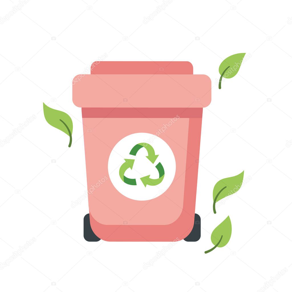 Garbage bin, sorting waste concept. Sustainable lifestyle, zero waste, ecological concept. Vector illustration in cartoon style. Recycling, waste management, ecology, sustainability.