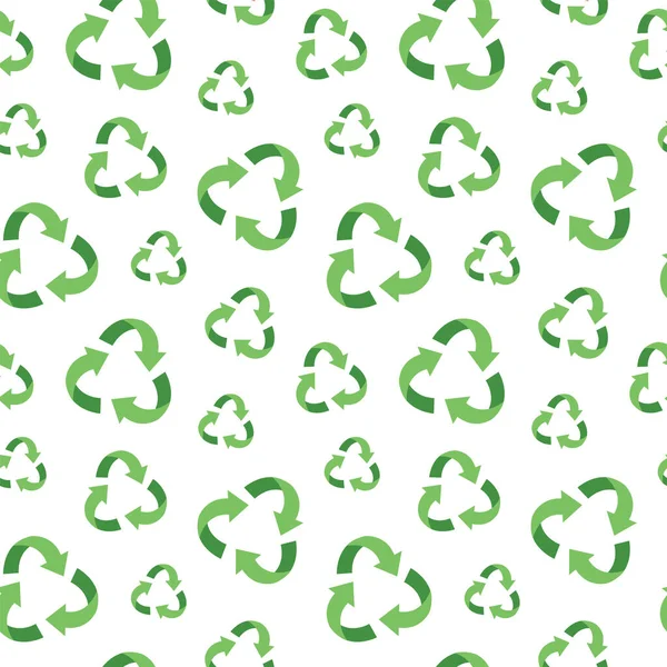 Zero Waste Concept Seamless Pattern Waste Recycling Logo Sustainable Lifestyle — Stock Vector