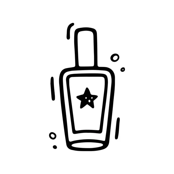 Kosmetisk Ikon Parfymflaska Nagellacksflaska Doodle Stil Kvinnliga Grejer Eko Flickor — Stock vektor