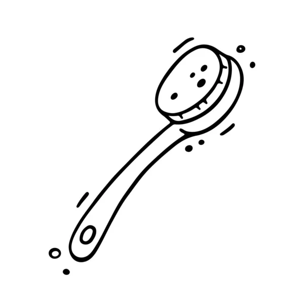 Icônes Cosmétiques Brosse Massage Dans Style Doodle Des Trucs Femme — Image vectorielle