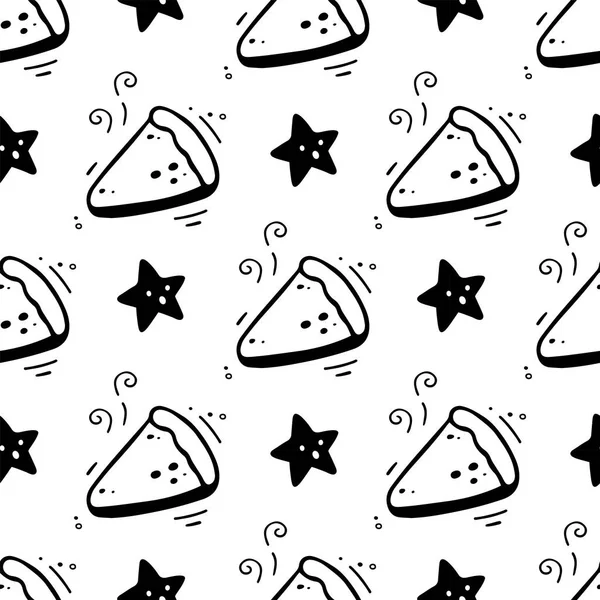 Elle çizilmiş turta pürüzsüz desen. El yapımı fast food, karalama tarzında ev yemeği çizimi..