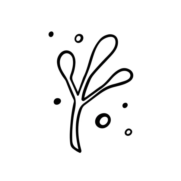 Hand Drawn Tree Branch Twig Autumn Element Vector Illustration Doodle — Stok Vektör