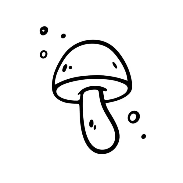 Hand Drawn Mushroom Vector Illustration Doodle Style Isolated White — Stockový vektor