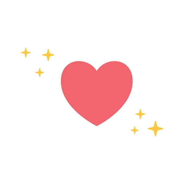 Heart Icon Glitter Vector Illustration Flat Style Shining Heart — Stock Vector