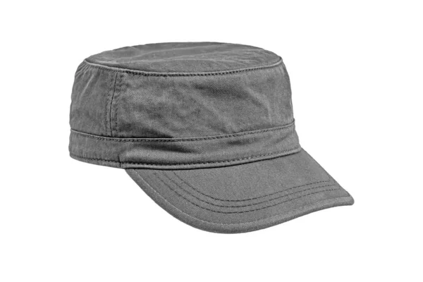 Fashionable Gray Jeans Golf Cap Isolated White Background Side View — Stock Photo, Image