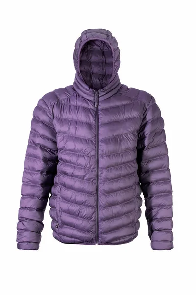 Мужская Пурпурная Куртка Капюшоном Тёплая Спортивная Куртка Белом Фоне Фотография — стоковое фото