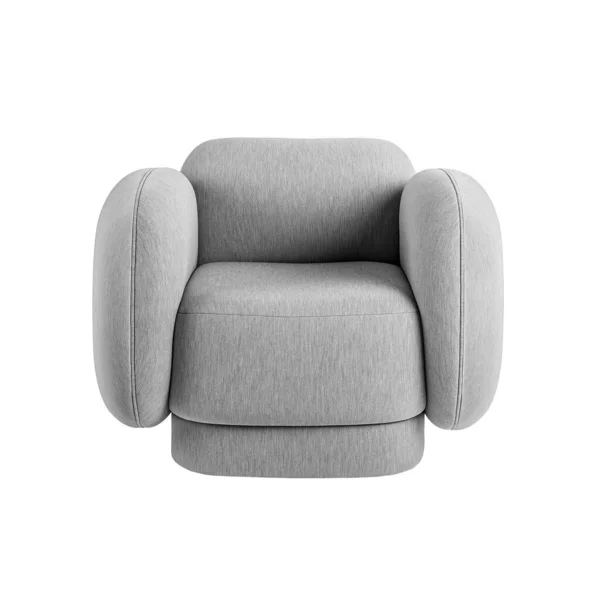 Acogedor Sillón Hinchado Estilo Art Deco Terciopelo Gris Con Recorte —  Fotos de Stock