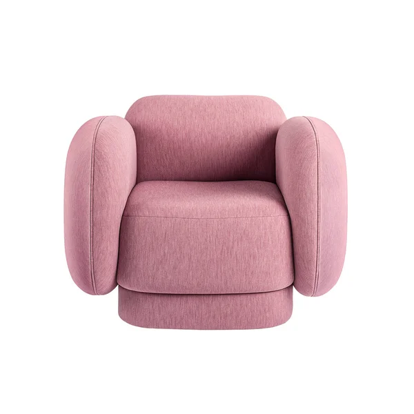 Acogedor Sillón Hinchado Estilo Art Deco Terciopelo Rosa Con Recorte —  Fotos de Stock