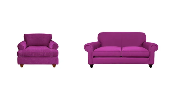 Klassieke Fauteuil Sofa Art Deco Stijl Warm Roze Fluweel Met — Stockfoto
