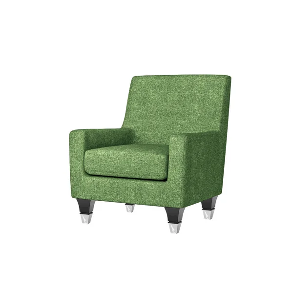 Классическое Кресло Стиле Арт Деко Зеленом Бархате Черными Никелевыми Ножками — стоковое фото