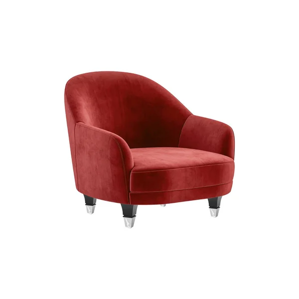 Klassischer Sessel Art Deco Stil Weinrotem Bordeauxrotem Samt Mit Schwarzen — Stockfoto