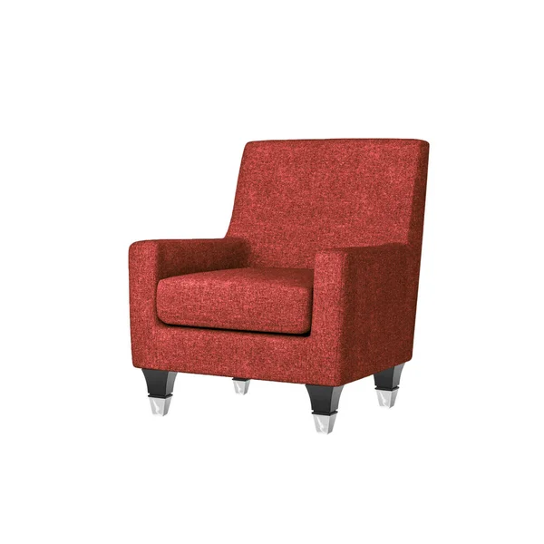 Klassieke Fauteuil Art Deco Stijl Rood Fluweel Met Zwarte Nikkel — Stockfoto