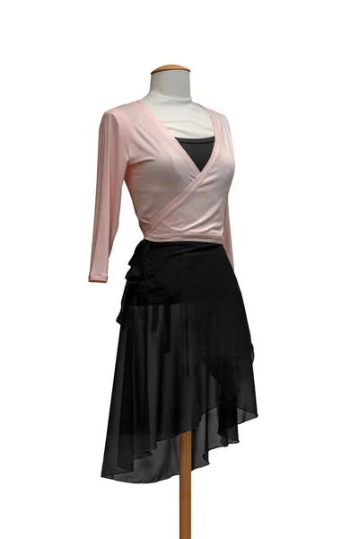 Mannequins Féminins Portant Robe Noire Jersey Rose Vêtements Mode Isolés — Photo