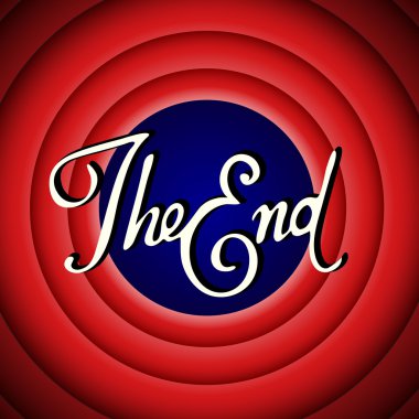 Vintage movie ending screen clipart