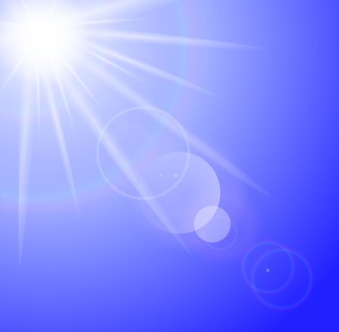 Güneş ile lens flare arka plan