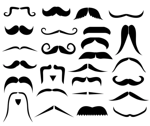 Set of moustaches — Stock Vector