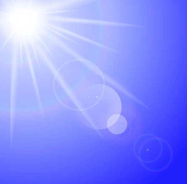 Sun with lens flare background — Stock Vector