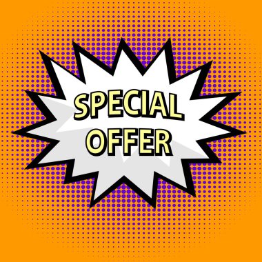 pop sanat tarzı özel indirim etiketi