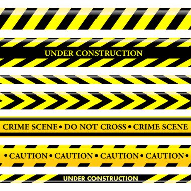 Set of danger and police lines clipart