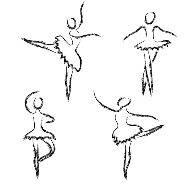 Soyut bale dansçıları kümesi — Stok Vektör