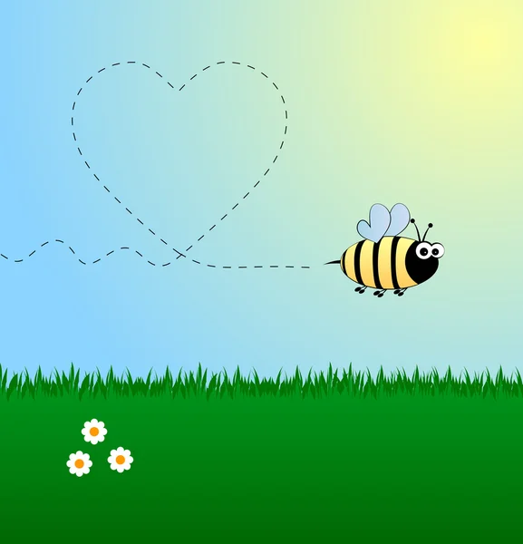 Biene in Liebe — Stockvektor