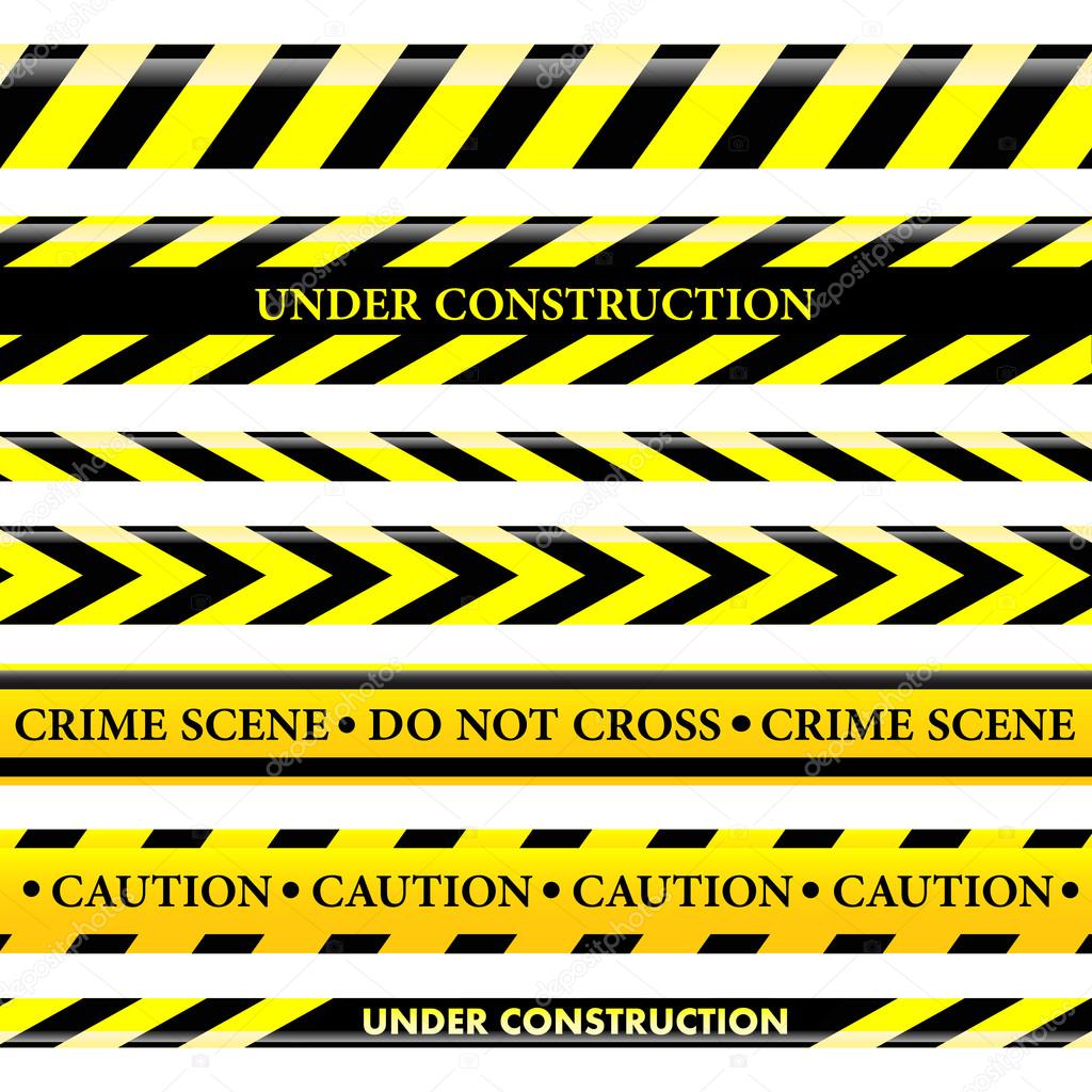 Set of danger and police lines