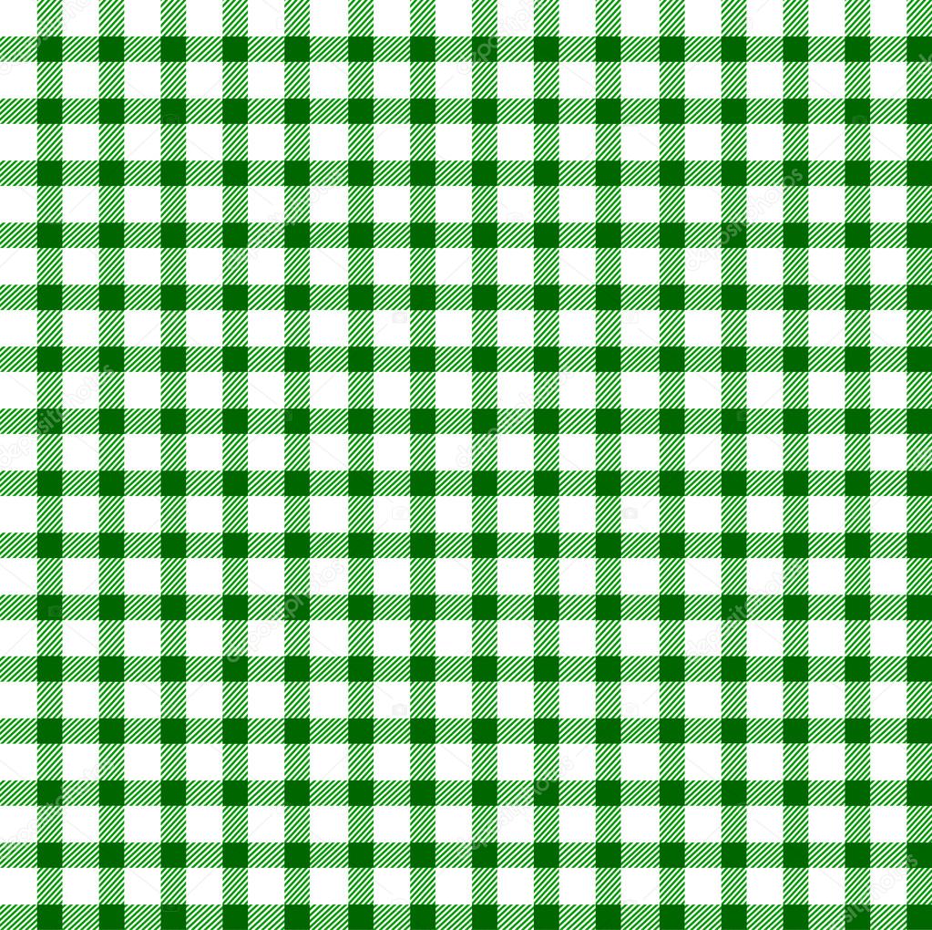 Seamless retro white-green square tablecloth