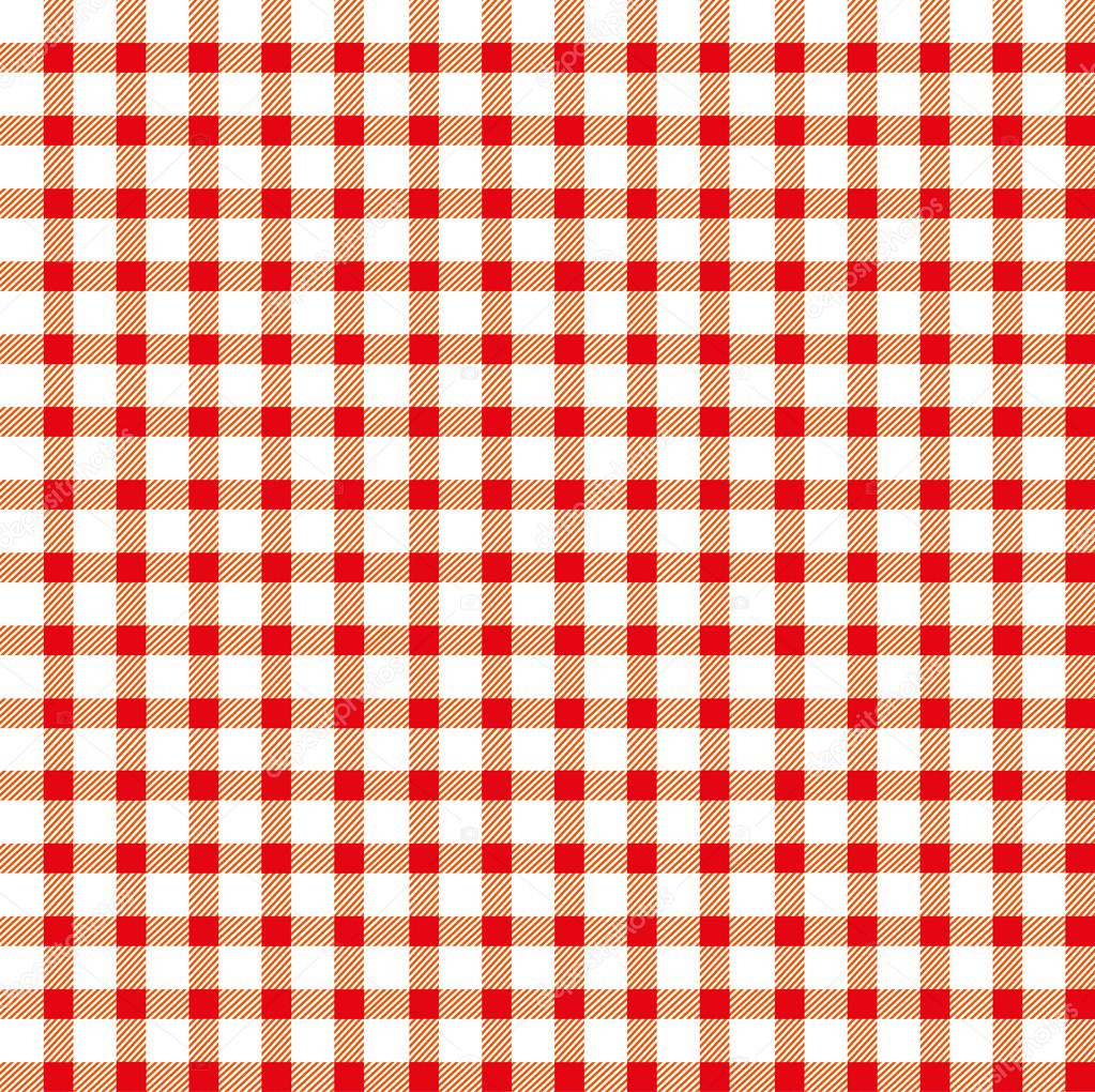 Seamless retro white-red square tablecloth