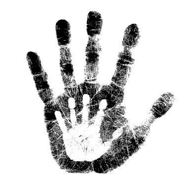 Adult and child hand print clipart