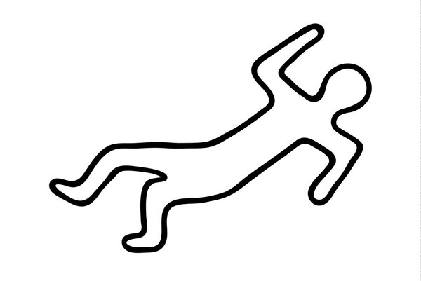 chalk outline of a dead body