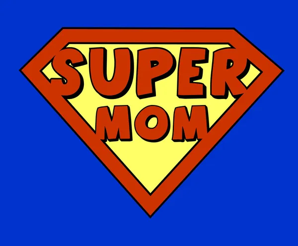 Grappige super mam schild — Stockvector