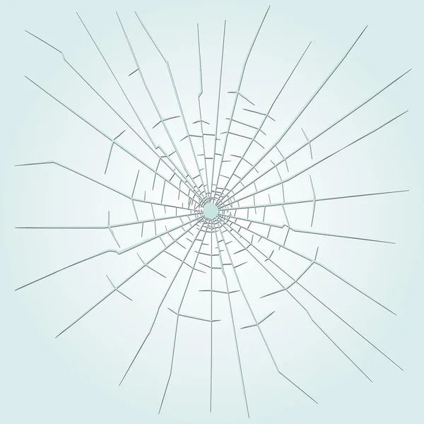 Bullet hole in glass — Stock Vector