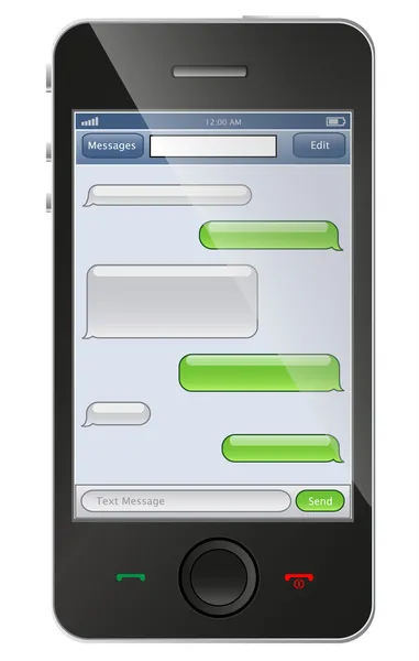 Teléfono con plantilla de chat — Archivo Imágenes Vectoriales