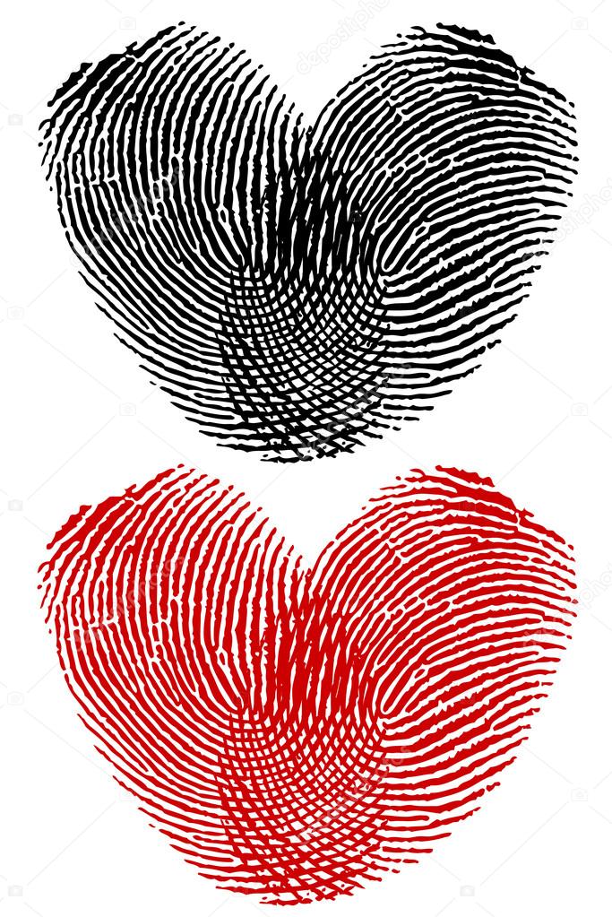 Finger prints in heart shape