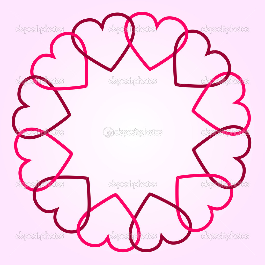 Round background with hearts