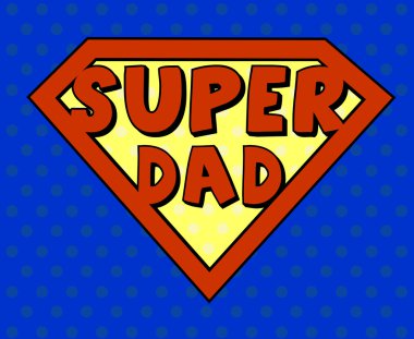 Super dad shield in pop art style