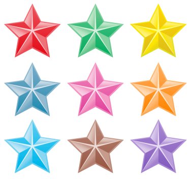 Collection of colorful stars clipart