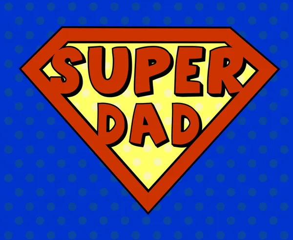 Super dad shield in pop art style — Stock Vector