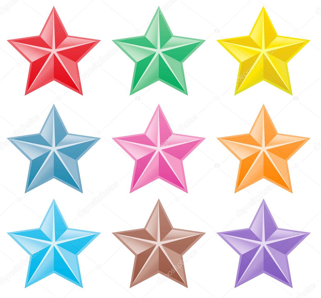 Collection of colorful stars