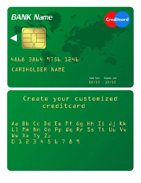 Carta di credito Illustrazione. Alfabeto incluso per personalizzare il vostro ca — Vettoriale Stock