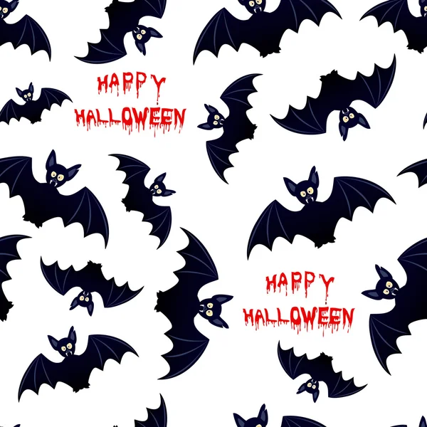 Pipistrello di Halloween - sfondo senza cuciture — Vettoriale Stock