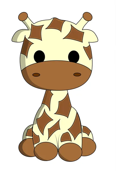 Mignon girafe dessin animé — Image vectorielle