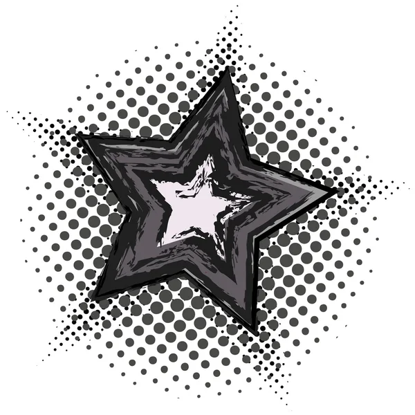 Estrella grunge con patrón de medio tono — Vector de stock