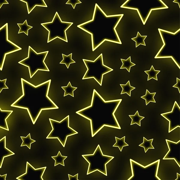 Fondo de estrellas de neón sin costuras — Vector de stock