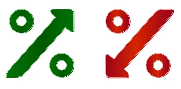 Symbol procenta s šipkou nahoru a dolů — Stockový vektor